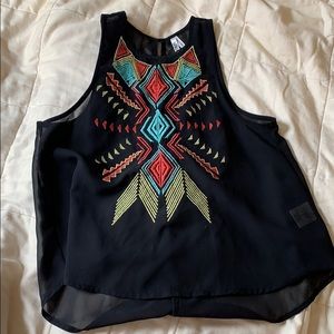 Black Tribal Tank Top
